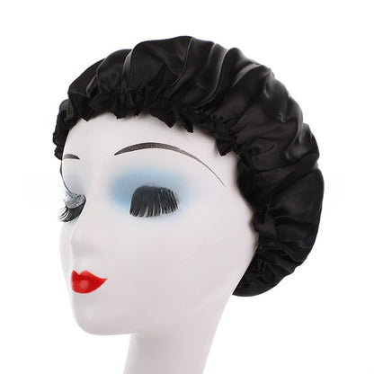 Womens Satin Nightcap Shower Cap Hair Care Cap Adjustable Dome Hat